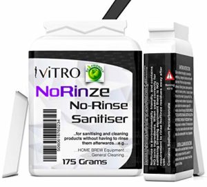 NO RINSE SANITISER and STERILSER For HOMEBREWING SANITIZER and STERILIZER 175 Grams