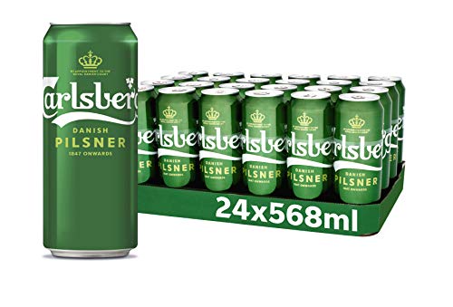 Carlsberg Pilsner Lager Beer 24 x 568ml Pint Cans (Pack of 24)