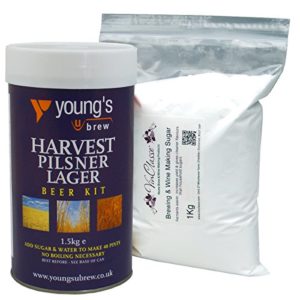 Youngs Harvest Pilsner Lager – 40 Pint Ingredient Kit Including 1Kg VinClasse Brewing Sugar