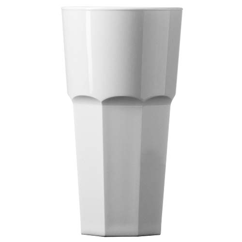 Elite Remedy Polycarbonate Pint Tumblers White CE 20oz / 568ml – Set of 4 – White Plastic Pint Glasses