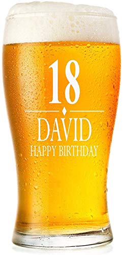 Engraved Personalised Birthday Pint Beer Glass Gift for Him