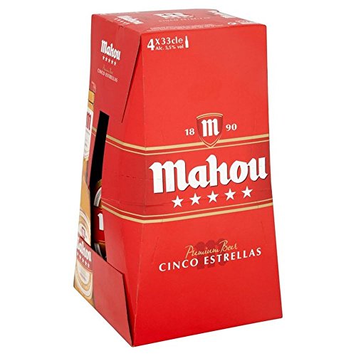 Mahou Cinco Estrellas Premium Beer 4 x 330ml – (Pack of 6)