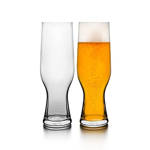 Premium Code Cocktail Glasses Beer Glasses Set of 2 – Tumbler Crystal Set for Beer Water Cider and Juice – Crystal…
